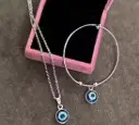 Evil Eye Bracelet and Pendant with Chain